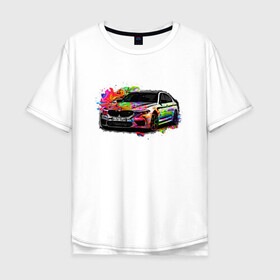 Мужская футболка хлопок Oversize с принтом красивая машина в Екатеринбурге, 100% хлопок | свободный крой, круглый ворот, “спинка” длиннее передней части | bmw | автомобиль | бмв | гламур | дорогая | дорого | дорогой | качество | машина | мем | понт | престижный