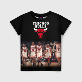 Детская футболка 3D с принтом CHICAGO BULLS [3] в Екатеринбурге, 100% гипоаллергенный полиэфир | прямой крой, круглый вырез горловины, длина до линии бедер, чуть спущенное плечо, ткань немного тянется | basketball | bulls | chicago | chicago bulls | jordan | nba | баскетбол | джордан | нба | чикаго буллз