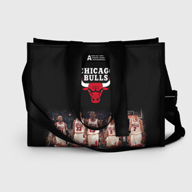 Сумка-шоппер 3D с принтом CHICAGO BULLS [3] в Екатеринбурге, 100% полиэстер | застегивается на металлическую кнопку; внутренний карман застегивается на молнию. Стенки укреплены специальным мягким материалом, чтобы защитить содержимое от несильных ударов
 | basketball | bulls | chicago | chicago bulls | jordan | nba | баскетбол | джордан | нба | чикаго буллз