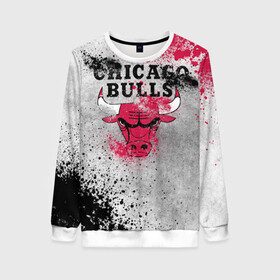 Женский свитшот 3D с принтом CHICAGO BULLS [8] в Екатеринбурге, 100% полиэстер с мягким внутренним слоем | круглый вырез горловины, мягкая резинка на манжетах и поясе, свободная посадка по фигуре | basketball | bulls | chicago | chicago bulls | jordan | nba | баскетбол | джордан | нба | чикаго буллз