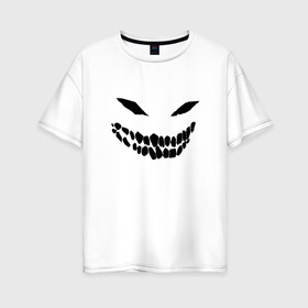 Женская футболка хлопок Oversize с принтом Ghost face в Екатеринбурге, 100% хлопок | свободный крой, круглый ворот, спущенный рукав, длина до линии бедер
 | disturbed | drain | face | ghost | дрейн | монстр | призрак