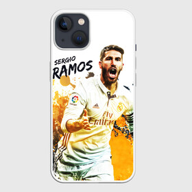 Чехол для iPhone 13 с принтом Серхио Рамос в Екатеринбурге,  |  | sergio ramos | sr4 | номер 4 | реал мадрид | сборная испании | серхио рамос | футбол | футболист