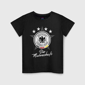 Детская футболка хлопок с принтом Сборная Германии в Екатеринбурге, 100% хлопок | круглый вырез горловины, полуприлегающий силуэт, длина до линии бедер | die mannschaft | германия | сборная германии | футбол | чемпионат европы | чемпионат мира