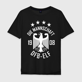Мужская футболка хлопок Oversize с принтом Сборная Германии в Екатеринбурге, 100% хлопок | свободный крой, круглый ворот, “спинка” длиннее передней части | die mannschaft | германия | сборная германии | футбол | чемпионат европы | чемпионат мира