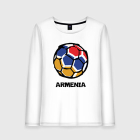 Женский лонгслив хлопок с принтом Armenia Football в Екатеринбурге, 100% хлопок |  | armenia | armenya | football | арарат | армения | армяне | армянин | арцах | горы | ереван | кавказ | мяч | народ | саркисян | спорт | ссср | страна | флаг | футбол