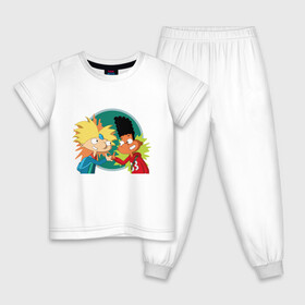Детская пижама хлопок с принтом Hey Arnold!  в Екатеринбурге, 100% хлопок |  брюки и футболка прямого кроя, без карманов, на брюках мягкая резинка на поясе и по низу штанин
 | мульсериалы | мультфильмы 90 х | никелодеон | ностальгия | нулевые | эй арнольд
