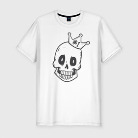 Мужская футболка хлопок Slim с принтом Аякс номер 1 в Екатеринбурге, 92% хлопок, 8% лайкра | приталенный силуэт, круглый вырез ворота, длина до линии бедра, короткий рукав | skull | иллюстрация | стикер | ужастик | череп