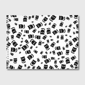 Альбом для рисования с принтом Принт из котиков Нафаня в Екатеринбурге, 100% бумага
 | матовая бумага, плотность 200 мг. | кот | котенок | кошка | кошки | черная | черный
