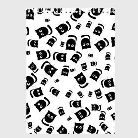 Скетчбук с принтом Принт из котиков Нафаня в Екатеринбурге, 100% бумага
 | 48 листов, плотность листов — 100 г/м2, плотность картонной обложки — 250 г/м2. Листы скреплены сверху удобной пружинной спиралью | кот | котенок | кошка | кошки | черная | черный