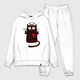 Мужской костюм хлопок OVERSIZE с принтом Angel Cat в Екатеринбурге,  |  | animal | cat | cute | kitty | meow | ангел | друг | животные | киска | китти | кот | котенок | котик | котэ | кошечка | кошка | любовь | милый | мур | мяу | питомец | сердце