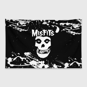 Флаг-баннер с принтом MISFITS [4] в Екатеринбурге, 100% полиэстер | размер 67 х 109 см, плотность ткани — 95 г/м2; по краям флага есть четыре люверса для крепления | misfits | music | rock | мисфитс | музыка | рок