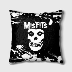 Подушка 3D с принтом MISFITS [4] в Екатеринбурге, наволочка – 100% полиэстер, наполнитель – холлофайбер (легкий наполнитель, не вызывает аллергию). | состоит из подушки и наволочки. Наволочка на молнии, легко снимается для стирки | Тематика изображения на принте: misfits | music | rock | мисфитс | музыка | рок