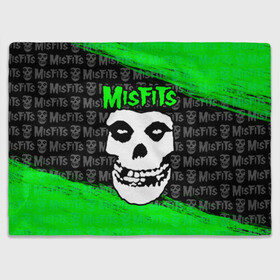 Плед 3D с принтом MISFITS [3] в Екатеринбурге, 100% полиэстер | закругленные углы, все края обработаны. Ткань не мнется и не растягивается | Тематика изображения на принте: misfits | music | rock | мисфитс | музыка | рок