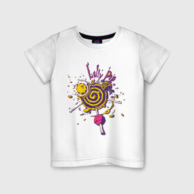 Детская футболка хлопок с принтом Lolly Pop в Екатеринбурге, 100% хлопок | круглый вырез горловины, полуприлегающий силуэт, длина до линии бедер | art | candy | drawing | food | lollipops | арт | еда | конфеты | леденцы | рисунок