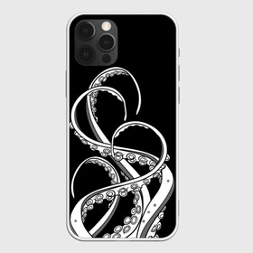 Чехол для iPhone 12 Pro с принтом Octopus Black and White в Екатеринбурге, силикон | область печати: задняя сторона чехла, без боковых панелей | fish | kraken | ocean spirit | octopus | sea | summer | вода | водный мир | животные | зверь | кальмар | кракен | лето | монстр | море | морская живность | морские обитатели | осьминог | отпуск | рыба | черно белый | чуд