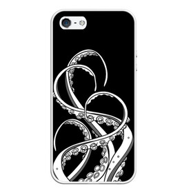 Чехол для iPhone 5/5S матовый с принтом Octopus Black and White в Екатеринбурге, Силикон | Область печати: задняя сторона чехла, без боковых панелей | fish | kraken | ocean spirit | octopus | sea | summer | вода | водный мир | животные | зверь | кальмар | кракен | лето | монстр | море | морская живность | морские обитатели | осьминог | отпуск | рыба | черно белый | чуд