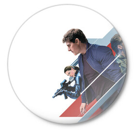 Значок с принтом Mission: Impossible Art в Екатеринбурге,  металл | круглая форма, металлическая застежка в виде булавки | актер | миссия невыполнима | фильм