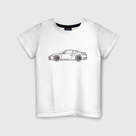 Детская футболка хлопок с принтом Porsche 911 Tubro S в Екатеринбурге, 100% хлопок | круглый вырез горловины, полуприлегающий силуэт, длина до линии бедер | porsche | porsche911 | porsche911turbos | turbo | turbos | vag | порш | порш911 | порш911турбо | спорткар | суперкар | турбо