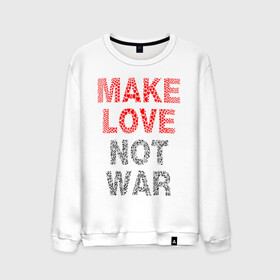 Мужской свитшот хлопок с принтом MAKE LOVE NOT WAR в Екатеринбурге, 100% хлопок |  | love | make | peace | text | war | word | война | любовь | мир | надписи | оружие | популярные | сердце | текст | хиппи