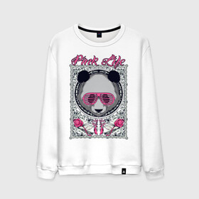 Мужской свитшот хлопок с принтом PINK LIFE в Екатеринбурге, 100% хлопок |  | black | fashion | girl | life | panda | pink | roses | text | white | женский | жизнь | лето | мода | очки | панда | розовый | розы | стиль | узор