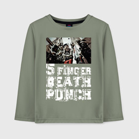 Детский лонгслив хлопок с принтом Five Finger Death Punch в Екатеринбурге, 100% хлопок | круглый вырез горловины, полуприлегающий силуэт, длина до линии бедер | groove metal | group | rock | грув металл | группа | рок