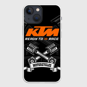 Чехол для iPhone 13 mini с принтом KTM MOTORCYCLES   КТМ МОТОЦИКЛЫ в Екатеринбурге,  |  | Тематика изображения на принте: ktm | ktm duke | motorcycle. | байк | байкер | ктм | ктм дюк | мотоспорт | мототехника | мотоцикл | мотоциклист | скутер