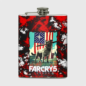 Фляга с принтом farcry5 в Екатеринбурге, металлический корпус | емкость 0,22 л, размер 125 х 94 мм. Виниловая наклейка запечатывается полностью | Тематика изображения на принте: doge | farcry | fc 5 | fc5 | фар край