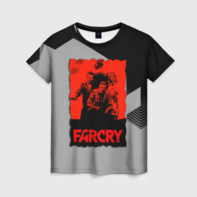 Женская футболка 3D с принтом FARCRY в Екатеринбурге, 100% полиэфир ( синтетическое хлопкоподобное полотно) | прямой крой, круглый вырез горловины, длина до линии бедер | Тематика изображения на принте: farcry | fc 5 | fc5 | фар край