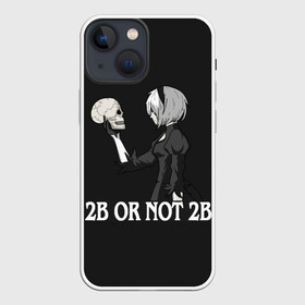 Чехол для iPhone 13 mini с принтом 2B OR NOT 2B в Екатеринбурге,  |  | 2a | 2б | ahegao | anime | automata | b2 | cyber | emil | girl | girls | glitch | hikka | neon | nier | senpai | waifu | yorha | а2 | аниме | ахегао | вайфу | глитч | глич | девушка | кибер | манга | неон | семпай | сенпай | тян | тяночка | 