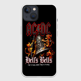 Чехол для iPhone 13 с принтом AC DC Hells Bells в Екатеринбурге,  |  | ac dc | acdc | back in black | columbia | epic | force | guitar | pop | rock | vevo | ангус | ангус янг | ас дс | асдс | блюз | бон скотт | брайан джонсон | дэйв эванс | клифф уильямс | крис слейд | малькольм янг | рок | стиви янг | фил радд
