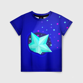 Детская футболка 3D с принтом Счастливая звезда в Екатеринбурге, 100% гипоаллергенный полиэфир | прямой крой, круглый вырез горловины, длина до линии бедер, чуть спущенное плечо, ткань немного тянется | галактика | звезда | иллюстрация | космос | небесное тело