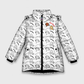 Зимняя куртка для девочек 3D с принтом Крутые бобры паттерн в Екатеринбурге, ткань верха — 100% полиэстер; подклад — 100% полиэстер, утеплитель — 100% полиэстер. | длина ниже бедра, удлиненная спинка, воротник стойка и отстегивающийся капюшон. Есть боковые карманы с листочкой на кнопках, утяжки по низу изделия и внутренний карман на молнии. 

Предусмотрены светоотражающий принт на спинке, радужный светоотражающий элемент на пуллере молнии и на резинке для утяжки. | beaver | daggett | doofus | norbert | the angry beavers | бобр | деггет | дуфус | злые бобры | крутые бобры | норберт | фостер