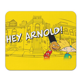 Коврик для мышки прямоугольный с принтом Hey Arnold! в Екатеринбурге, натуральный каучук | размер 230 х 185 мм; запечатка лицевой стороны | Тематика изображения на принте: arnold | hey | hey arnold | mult | арнольд | мультфильм | мультфильм 90 | патаки | хей | хельга | хельга паттаки | эй арнольд