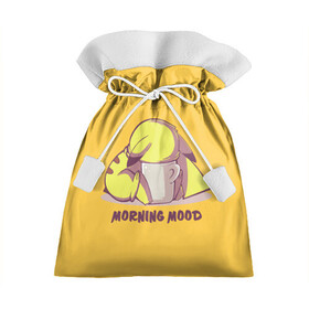 Подарочный 3D мешок с принтом Pikachu morning mood в Екатеринбурге, 100% полиэстер | Размер: 29*39 см | morning | pikachu | pokemon | кофе | настроение | пикачу | покемон | утро