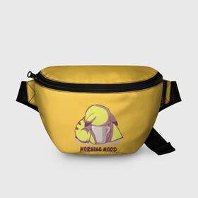 Поясная сумка 3D с принтом Pikachu morning mood в Екатеринбурге, 100% полиэстер | плотная ткань, ремень с регулируемой длиной, внутри несколько карманов для мелочей, основное отделение и карман с обратной стороны сумки застегиваются на молнию | morning | pikachu | pokemon | кофе | настроение | пикачу | покемон | утро