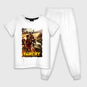 Детская пижама хлопок с принтом FARCRY Fortune’s в Екатеринбурге, 100% хлопок |  брюки и футболка прямого кроя, без карманов, на брюках мягкая резинка на поясе и по низу штанин
 | Тематика изображения на принте: farcry | fc 5 | fc5 | фар край
