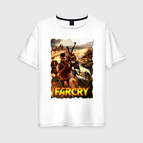 Женская футболка хлопок Oversize с принтом FARCRY Fortune’s в Екатеринбурге, 100% хлопок | свободный крой, круглый ворот, спущенный рукав, длина до линии бедер
 | farcry | fc 5 | fc5 | фар край