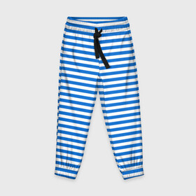 Детские брюки 3D с принтом морская униформа в Екатеринбурге, 100% полиэстер | манжеты по низу, эластичный пояс регулируется шнурком, по бокам два кармана без застежек, внутренняя часть кармана из мелкой сетки | в топе | в тренде | морская одежда | сине белая | служебная одежда
