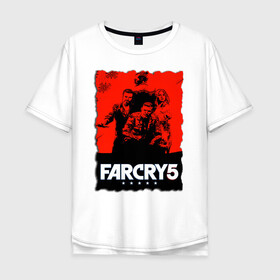 Мужская футболка хлопок Oversize с принтом FARCRY  | ФАРКРАЙ  в Екатеринбурге, 100% хлопок | свободный крой, круглый ворот, “спинка” длиннее передней части | Тематика изображения на принте: farcry | fc 5 | fc5 | фар край
