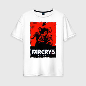 Женская футболка хлопок Oversize с принтом FARCRY  | ФАРКРАЙ  в Екатеринбурге, 100% хлопок | свободный крой, круглый ворот, спущенный рукав, длина до линии бедер
 | farcry | fc 5 | fc5 | фар край