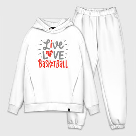 Мужской костюм хлопок OVERSIZE с принтом Live Love Basketball в Екатеринбурге,  |  | basketball | game | live | love | nba | sport | streetball | баскетбол | баскетболист | игра | игрок | мяч | нба | спорт | стритбол | тренер