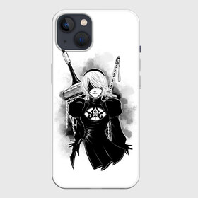 Чехол для iPhone 13 с принтом 2B | Nier Automata в Екатеринбурге,  |  | 2a | 2б | ahegao | anime | automata | b2 | cyber | emil | girl | girls | glitch | hikka | neon | nier | senpai | waifu | yorha | а2 | аниме | ахегао | вайфу | глитч | глич | девушка | кибер | манга | неон | семпай | сенпай | тян | тяночка | 