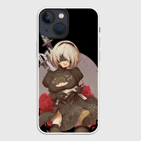 Чехол для iPhone 13 mini с принтом Nier: Automata (2B) в Екатеринбурге,  |  | 2a | 2б | ahegao | anime | automata | b2 | cyber | emil | girl | girls | glitch | hikka | neon | nier | roses | senpai | waifu | yorha | а2 | аниме | ахегао | вайфу | глитч | глич | девушка | кибер | манга | неон | розы | семпай | сенпай | т