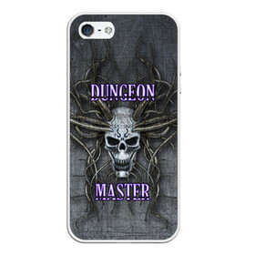 Чехол для iPhone 5/5S матовый с принтом DM Dungeon Master SKULL в Екатеринбурге, Силикон | Область печати: задняя сторона чехла, без боковых панелей | dd | dm | dungeon master | dungeons and dragons | skull | днд | мастер подземелий | подземелья и драконы