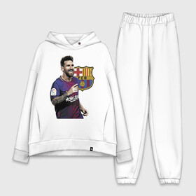 Женский костюм хлопок Oversize с принтом Lionel Messi в Екатеринбурге,  |  | barcelona | football | forward | messi | star | барселона | звезда | месси | нападающий | форвард | футбол