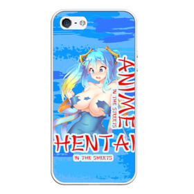 Чехол для iPhone 5/5S матовый с принтом Anime vs Hentai в Екатеринбурге, Силикон | Область печати: задняя сторона чехла, без боковых панелей | девушка | надпись | хентаи