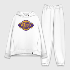 Женский костюм хлопок Oversize с принтом LA Lakers в Екатеринбурге,  |  | basketball | bryant | game | james | kobe | lakers | lebron | los angeles | nba | sport | streetball | баскетбол | баскетболист | брайант | джеймс | игра | игрок | коби | леброн | лейкерс | лос анджелес | мяч | нба | спорт | стритбол