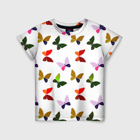 Детская футболка 3D с принтом Бабочки и лето в Екатеринбурге, 100% гипоаллергенный полиэфир | прямой крой, круглый вырез горловины, длина до линии бедер, чуть спущенное плечо, ткань немного тянется | бабочки | красота | лето | любовь | насекомые | природа