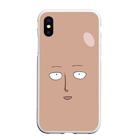 Чехол для iPhone XS Max матовый с принтом Сайтама One-Punch Man в Екатеринбурге, Силикон | Область печати: задняя сторона чехла, без боковых панелей | one punch man | аниме | лицо | приколы | сайтама | удар