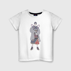 Детская футболка хлопок с принтом Стимпанк наёмник в Екатеринбурге, 100% хлопок | круглый вырез горловины, полуприлегающий силуэт, длина до линии бедер | арт | воин | демон | ёкай | киберпанк | китай | рисунок | рога | самурай | стимпанк | япония
